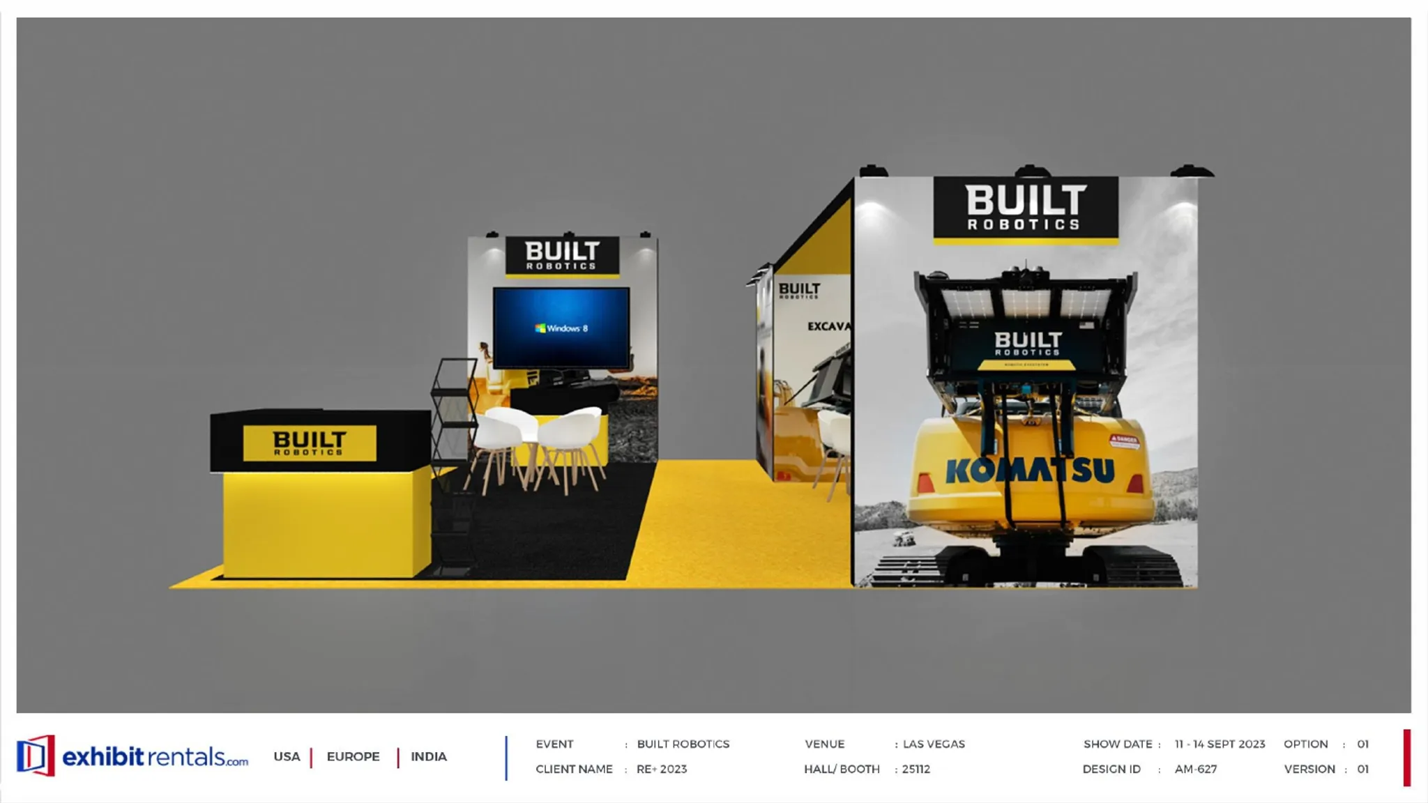 20x20 Island booth design by Exhibit-Rentals
